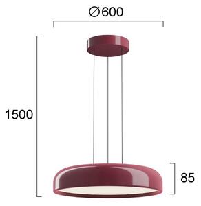LED Lustr na lanku ALENSA LED/60W/230V CRI 94 červená