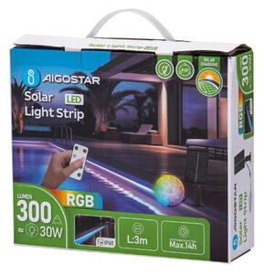 Aigostar - LED RGB Stmívatelný solární pásek LED/1,6W/3,2V 5 m IP65 + DO