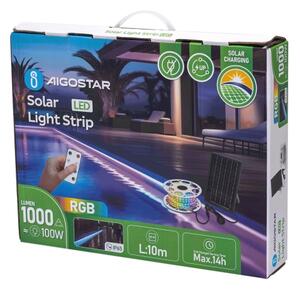 Aigostar - LED RGB Stmívatelný solární pásek LED/10W/3,2V 10 m IP65 + DO