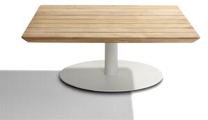 Tribu Konferenční stolek T-Table, Tribu, čtvercový 90x90x35 cm, rám lakovaná nerez white, deska teak