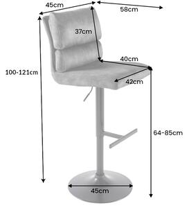 Designová barová otočná židle Frank hořčičný samet