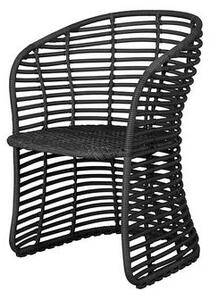 Cane-line Jídelní křeslo Basket, Cane-line, 62x60x81 cm, umělý ratan barva graphite, bez sedáku