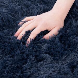 Ozdobný koberec Protiskluzový se středně dlouhým vlasem Měkký Kulatý do obývacího pokoje a jídelny Tmavě modrý GLAMOUR-160 cm