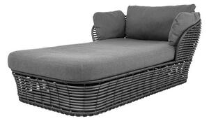 Cane-line Denní postel Basket, Cane-line, umělý ratan barva graphite, sedáky venkovní látka AirTouch grey