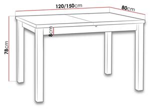 Rozkládací stůl do kuchyně 120x80 cm ARGYLE 5 - bílý