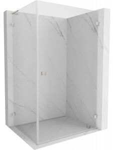 Mexen Lunar-B L výklopný sprchový kout pravý 90 x 70 cm, čiré sklo, broušená ocel, 832L-090-070-97-00-P