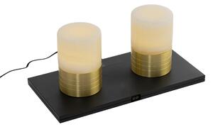 Sada 2 dobíjecích stolních lamp zlatých RGBW - Alessia