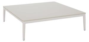 Manutti Konferenční stolek Zendo Sense, Manutti, čtvercový 96x96x25 cm, rám hliník bílý white, deska brushed teak