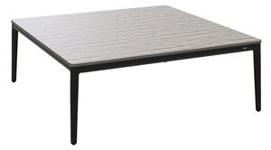 Manutti Konferenční stolek Zendo Sense, Manutti, čtvercový 96x96x35 cm, rám hliník bílý white, deska brushed teak