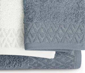Bavlněný ručník osuška se stříbrným zdobením Bílá MIDAL-30x50 cm