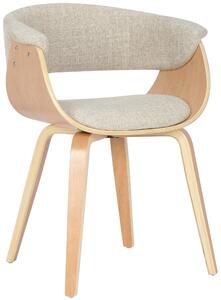 Židle Bruce látka, dřevěné nohy natura - Krémová