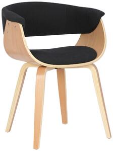 Židle Bruce látka, dřevěné nohy natura - Černá