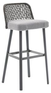Varaschin Barová židle nižší Emma, Varaschin, 47x48x89 cm, nohy hliník, výplet lanko, sedák venkovní látka kat. B, barevné provedení dle vzorníku