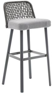 Varaschin Barová židle vyšší Emma, Varaschin, 47x48x102 cm, nohy hliník, výplet lanko, sedák venkovní látka kat. B, barevné provedení dle vzorníku