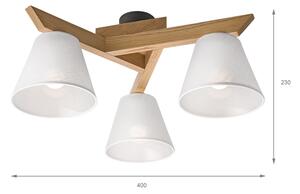 Brilagi - LED Přisazený lustr ANTHONY 3xE14/40W/230V dub/bílá