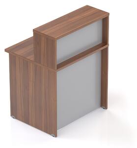NABYTEK-DESIGNOVY.CZ - NLKA08 19 - Recepční pult s nástavbou Komfort, 80x70x111 cm, ořech/šedá