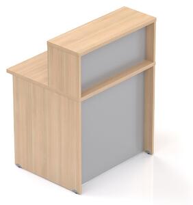 NABYTEK-DESIGNOVY.CZ - NLKA08 05 - Recepční pult s nástavbou Komfort, 80x70x111 cm, dub/šedá