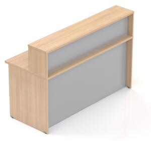 NABYTEK-DESIGNOVY.CZ - Recepční pult KOMFORT s nástavbou, 160×70×111 cm, dub/šedá – NLKA16 05