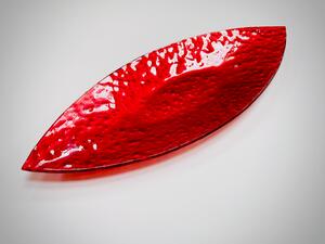 JAVA skleněná oválná mísa 35 x 15 cm červená metalická dekorace