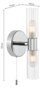 Där Lighting BOL0950 - Koupelnová nástěnná lampa BOLTON 2xG9/5W/230V IP44 chrom