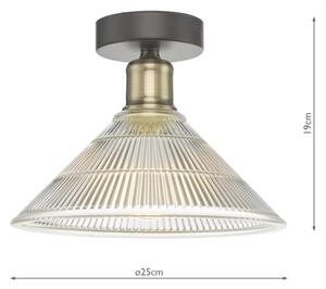 Där Lighting BOY0175 -Stropní svítidlo BOYD 1xE27/60W/230V pr. 25 cm mosaz/čirá
