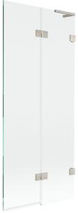 Mexen Lunar L, 2-křídlová vanová zástěna pravá 80 x 150 cm, čiré sklo, broušená ocel, 897L-080-100-97-00-P