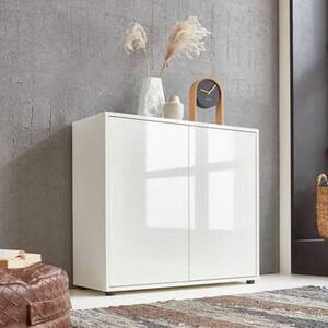 KOMODA, bílá, vysoce lesklá bílá, 79/73/33 cm MID.YOU - Široké komody, Online Only