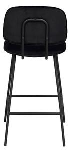 Černá sametová barová židle Rowico Bro