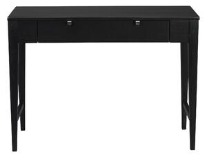 Černý masivní dubový konzolový stolek Rowico Featti, 100 cm