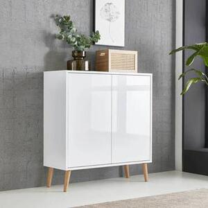 KOMODA, bílá, vysoce lesklá bílá, 79/86/33 cm MID.YOU - Komody na nožičkách, Online Only