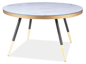 Konferenční stolek VIGO bílý mramor/černá/zlatá