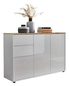 KOMODA, bílá, vysoce lesklá bílá, 105,5/73/33 cm MID.YOU - Široké komody, Online Only