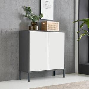 KOMODA, antracitová, bílá, 79/86/33 cm MID.YOU - Komody na nožičkách, Online Only