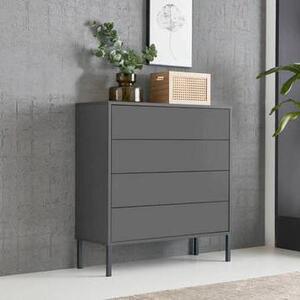 KOMODA, antracitová, 79/86/33 cm MID.YOU - Komody na nožičkách, Online Only