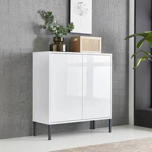 KOMODA, bílá, vysoce lesklá bílá, 79/86/33 cm MID.YOU - Komody na nožičkách, Online Only