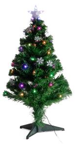 Umělý vánoční stromeček s osvětlením a hvězdou, 90 cm
