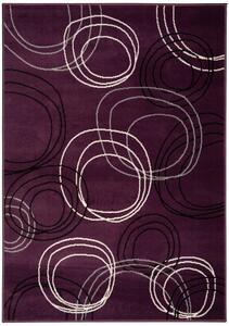 Alfa Carpets Kusový koberec Kruhy lila - 80x150 cm