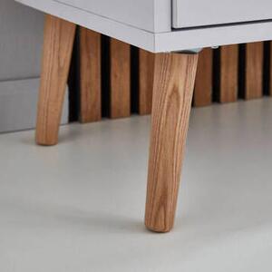 KOMODA, bílá, dub artisan, vysoce lesklá bílá, 105,5/86/33 cm MID.YOU - Komody na nožičkách, Online Only