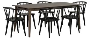 Tmavě hnědý dubový rozkládací jídelní stůl Rowico Sundin,180/230/280 cm