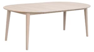 Bělený dubový rozkládací jídelní stůl Rowico Sundin, 120/165/210 cm