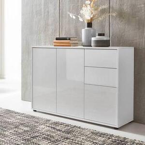 KOMODA, bílá, vysoce lesklá bílá, 105,5/73/33 cm MID.YOU - Široké komody, Online Only