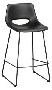 Černá kožená barová židle Rowico Mames