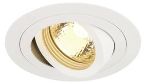 BIG WHITE SLV NEW TRIA 1, vestavné svítidlo, jedna žárovka, QPAR51, kulaté, bílé, max. 50 W, vč. upínacích pružin 113510