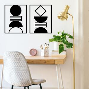 ASIR Nástěnná dekorace kov GEOMETRICKÉ TVARY 40 x 52 cm (2 kusy)
