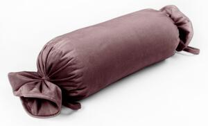 Biante Sametový polštář válec bonbon Velvet Premium SVP-019 Hnědofialový 15x40 cm