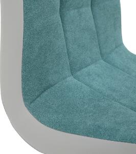 Jídelní židle čalouněná mentolová látka v kombinaci ekokůže bílá podnož chrom TK3170