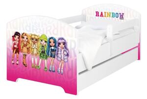 Dětská postel OSKAR - 160x80 cm - Rainbow High Friends - růžová