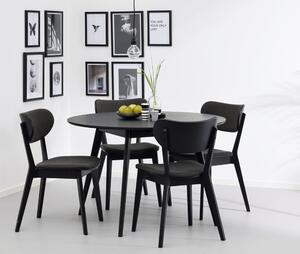 Černý kaučukový jídelní stůl Rowico Muya, Ø 115 cm