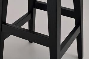 Černá masivní dubová barová židle Rowico Halya