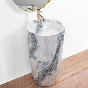 Rea Anya, volně stojící umyvadlo 45x45x84 cm, imitace kamene - granit matný, REA-U5802